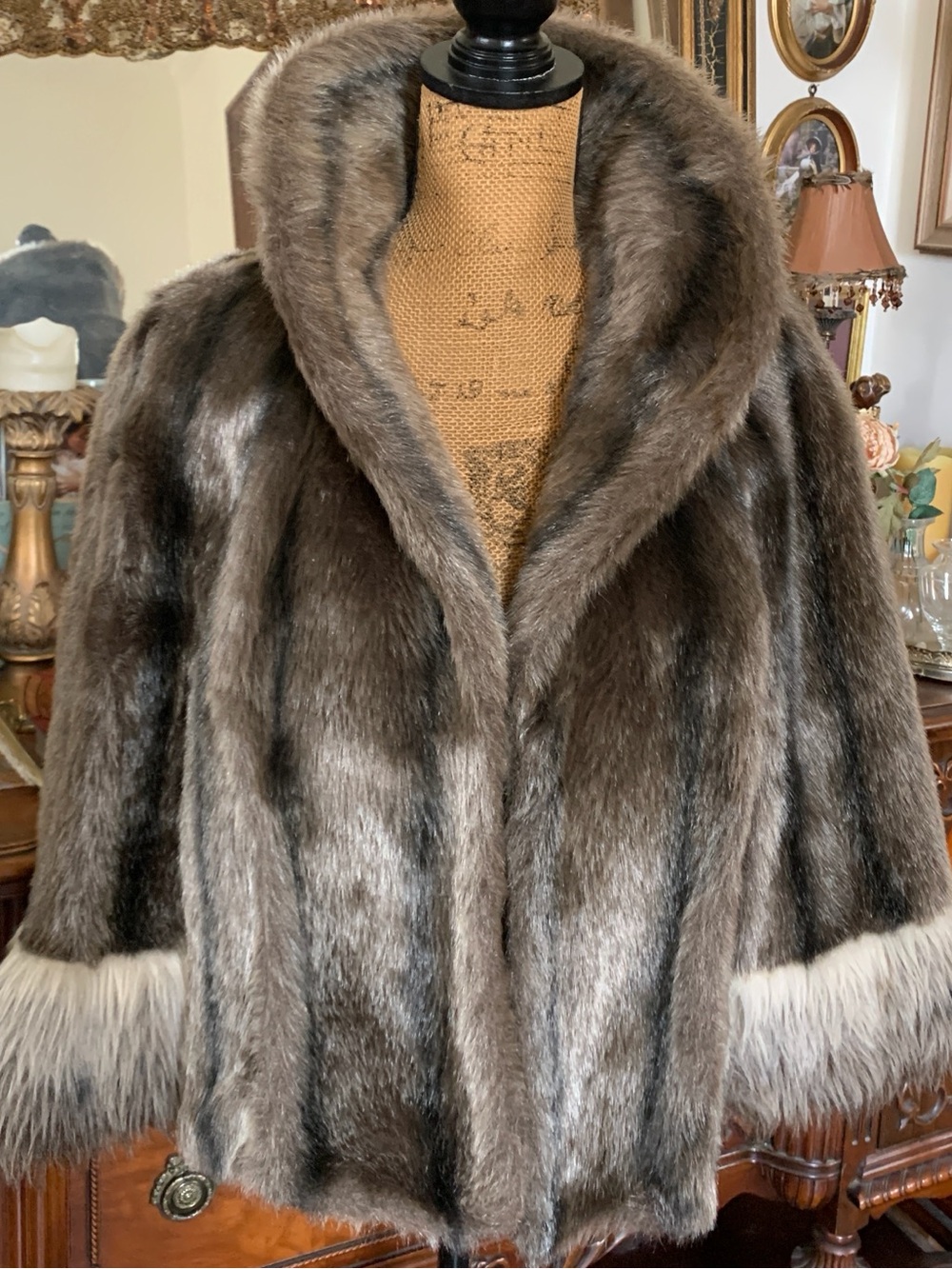 Vintage Stunning 60's-70's? Faux Fur Seal-inspired Victorian-inspired Cape Coat